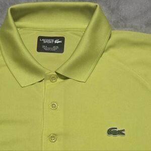 Lacoste Sport Men's Chartreuse Ultra Dry Performance Golf Polo Shirt Sz L -TagXL